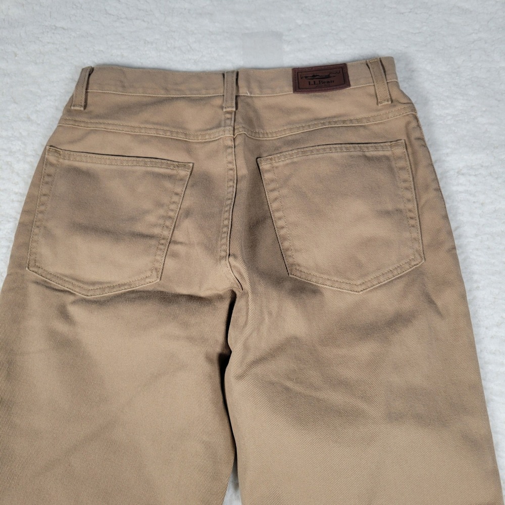 LL Bean Classic Fit Pants Mens 30x29 Khaki Tan 100% Cotton Straight Leg Twill - Picture 10 of 14